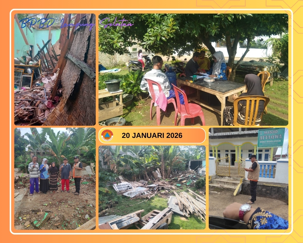 BPBD Lampung Selatan Lakukan Verifikasi Lapangan Terkait Kerusakan Rumah Akibat Angin Kencang Di Kecamatan Ketapang